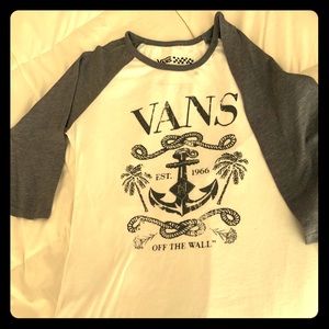 Two 3/4 sleeve Vans & Converse brand t-shirts NWOT